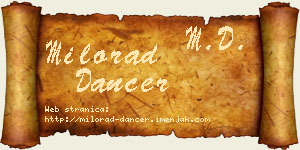Milorad Dancer vizit kartica